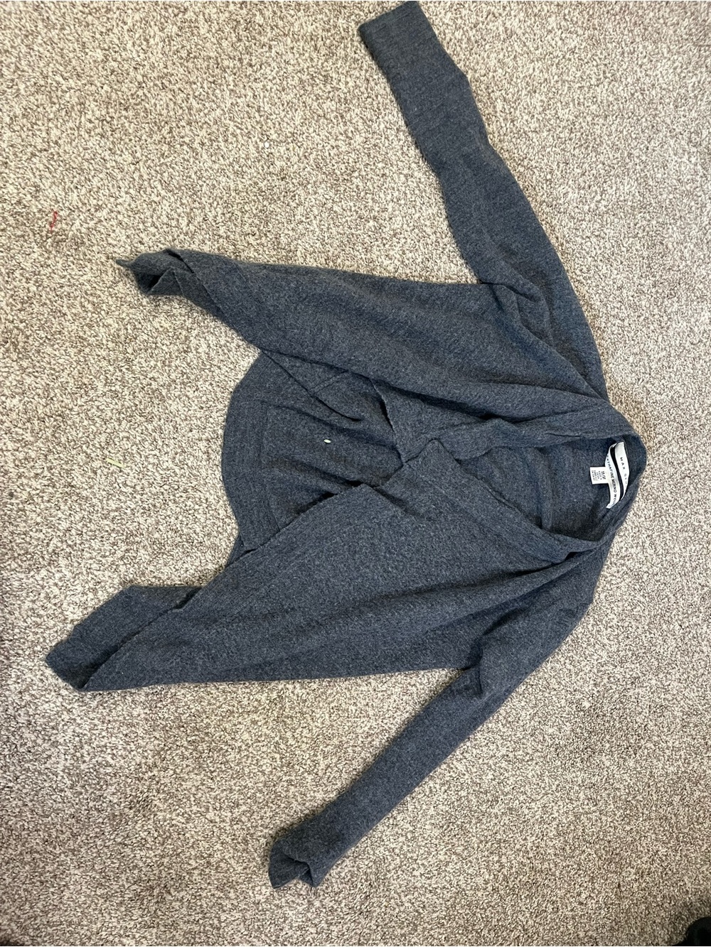 Grey Open-Front Women's Cardigan